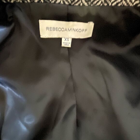 Rebecca Minkoff Women's Black and White Herringbone Blazer - Picture 7 of 9
